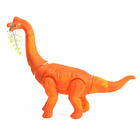 Динозавр «Брахиозавр травоядный», работает от батареек, откладывает яйца, с проектором, цвет оранжевый - фото 8291433
