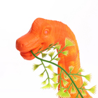 Динозавр «Брахиозавр травоядный», работает от батареек, откладывает яйца, с проектором, цвет оранжевый - фото 9785562