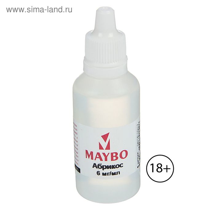 Жидкость для многоразовых ЭИ Maybo, абрикос, 6 мг, 30 мл - Фото 1