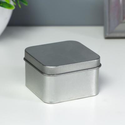 Шкатулка для украшений, мелочей «Квадрат серебряный», металл, 6×6×4 см