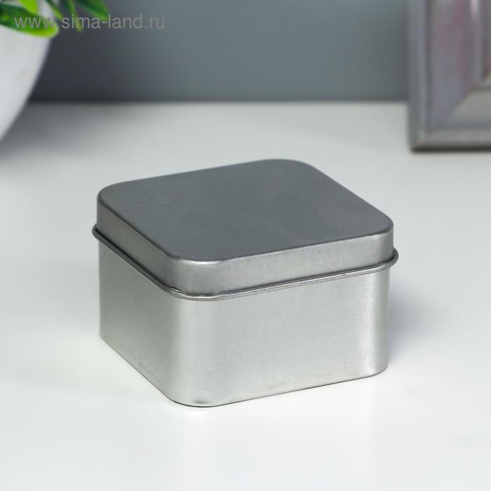 Шкатулка для украшений, мелочей «Квадрат серебряный», металл, 6×6×4 см - Фото 1