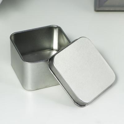 Шкатулка для украшений, мелочей «Квадрат серебряный», металл, 6×6×4 см