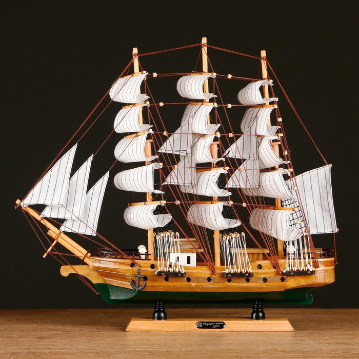 Корабль сувенирный средний «Виксен», борта светлое дерево, паруса микс, 42х49х10 см - фото 1896484316