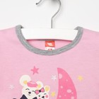 Пижама для девочки, рост 86 см (52), цвет светло-розовый/серый меланж - Фото 2