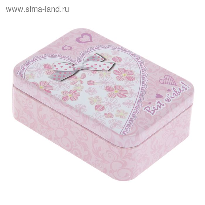 Шкатулка металл "Наилучшие пожелания" 10,5х7,8х4 см - Фото 1