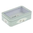 Шкатулка металл с окном "Кролик велосипедист" 15х9,5х4,3 см - Фото 1