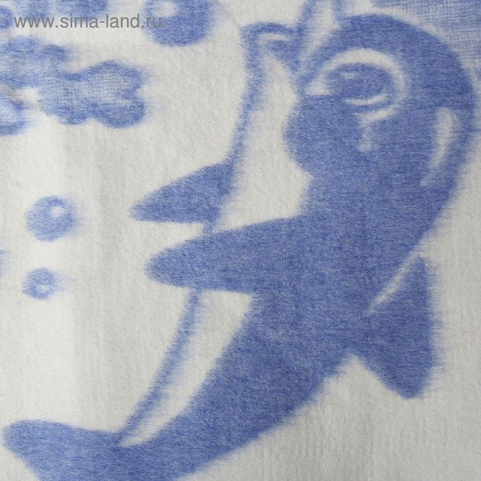 Одеяло байковое детское хлопчатобумажное "Ермошка", цвет голубой, жаккард, размер 140х100 см, 470 г/м2, принт микс - Фото 1