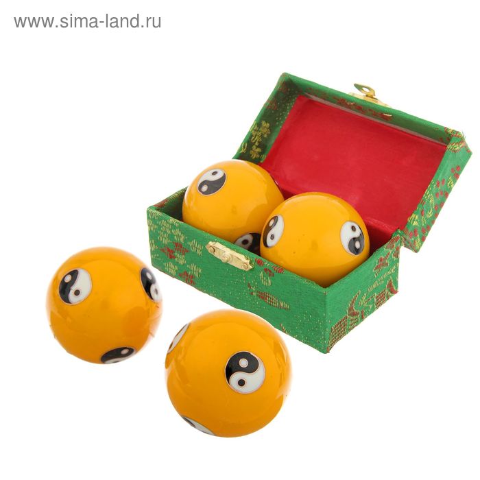 Поющие шары Баодинга (шары здоровья) (набор 2 шт) d=4,5 см цветные Инь-Янь - Фото 1