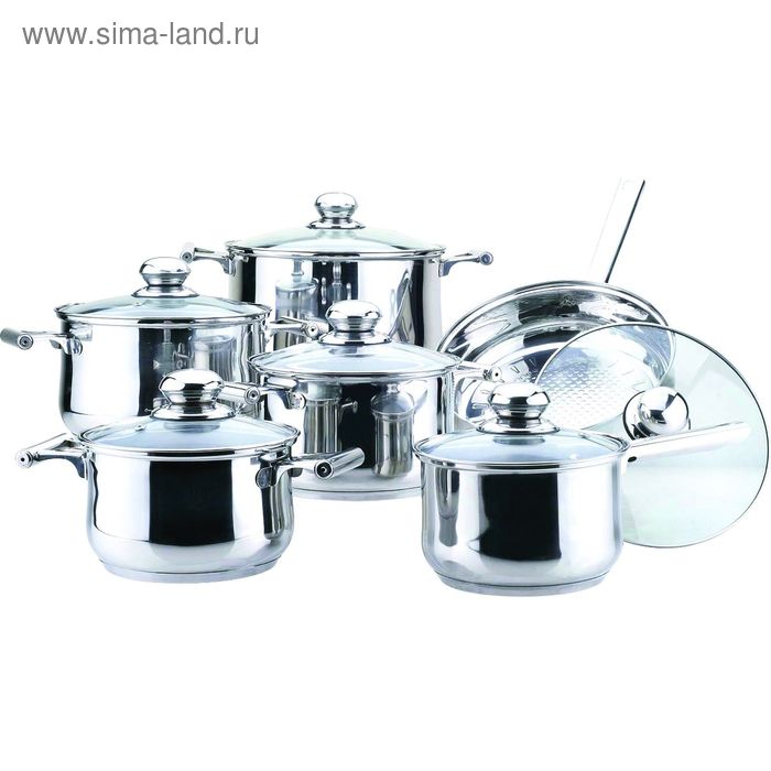 Набор посуды с крышками Bekker Jumbo, 6 предметов - Фото 1
