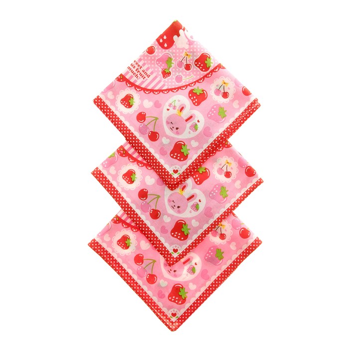 Платки носовые детские Мультяшки дев. 30*30 см 12 шт цвет МИКС (в наборе 1 цвет) 100% хлопок - Фото 1
