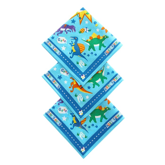 Платки носовые детские Мультяшки мальч. 30*30 см 12 шт цвет МИКС (в наборе 1 цвет) 100%хлопок - Фото 1