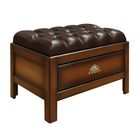 Банкетка ср. "Честер" / итальянский орех, кожа кор - Фото 1