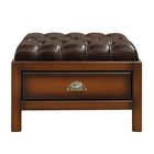 Банкетка ср. "Честер" / итальянский орех, кожа кор - Фото 2