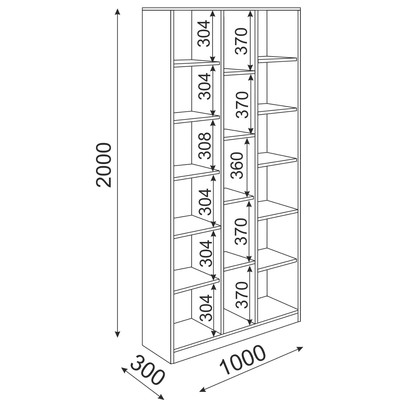 Стеллаж комбинированный 1000 Остин Шимо светлый/белый