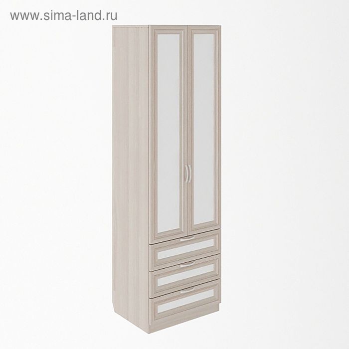 Шкаф двухстворчатый «Остин», 3 ящика, 600×475×2000 мм, цвет шимо светлый/белый - Фото 1