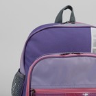 Рюкзак школьный на молнии, 2 отдела, 3 наружных кармана, цвет сиреневый/розовый - Фото 4