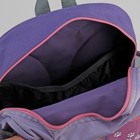 Рюкзак школьный на молнии, 2 отдела, 3 наружных кармана, цвет сиреневый/розовый - Фото 5