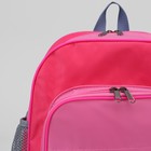 Рюкзак школьный, 2 отдела на молниях, 3 наружных кармана, цвет розовый - Фото 4