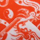 Одеяло байковое хлопчатобумажное, цвет красный, жаккард, размер 212х150 см, 470 г/м2, принт микс - Фото 2