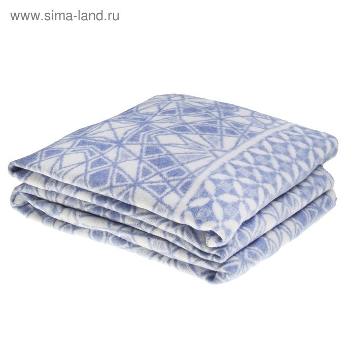 Одеяло байковое, цвет голубой, жаккард, размер 212х150 см, 470 г/м2, принт микс - Фото 1