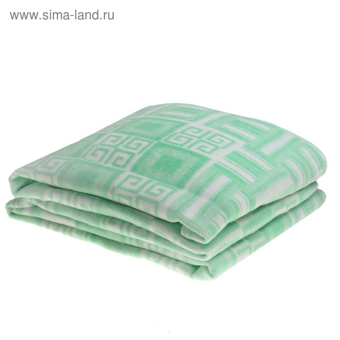 Одеяло байковое, цвет зелёный, жаккард, размер 212х150 см, 470 г/м2, принт микс - Фото 1