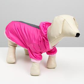 Куртка-ветровка для животных, светоотражающая, M (ДС 24-26, ОШ 28, ОГ 34-36 см), роз