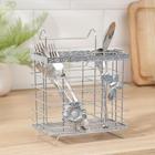 Сушилка для столовых приборов подвесная Доляна «Бабочки», 15×11×17,5 см, цвет хром - Фото 2