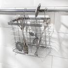 Сушилка для столовых приборов подвесная Доляна «Бабочки», 15×11×17,5 см, цвет хром - Фото 3