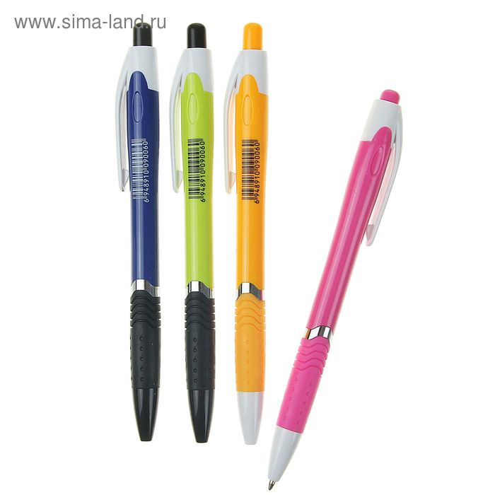 Ручка шариковая, 0.5 мм, автоматическая, Vinson «Стиль», корпус с резиновым держателем, стержень масляный синий, МИКС - Фото 1
