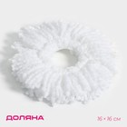 Насадка для швабры с отжимом - центрифугой Доляна, длина нитей 10 см, белая - Фото 1