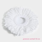 Насадка для швабры с отжимом - центрифугой Доляна, длина нитей 10 см, белая - Фото 3