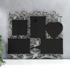 Фоторамка - коллаж на 5 фото 10×15 см, 10×10 см «Флористика», пластик, мультирамка, серебро, 41.5×35 см - Фото 3