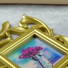 Фоторамка пластик на 5 фото 10х15 см, 10х10 см "Флористика" золото 41,5х35 см - Фото 3