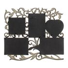 Фоторамка пластик на 5 фото 10х15 см, 10х10 см "Флористика" золото 41,5х35 см - Фото 4