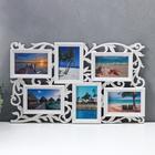 Фоторамка-коллаж на 6 фото 10×15 см «Вьюн», пластик, белая, 55×33 см - Фото 1