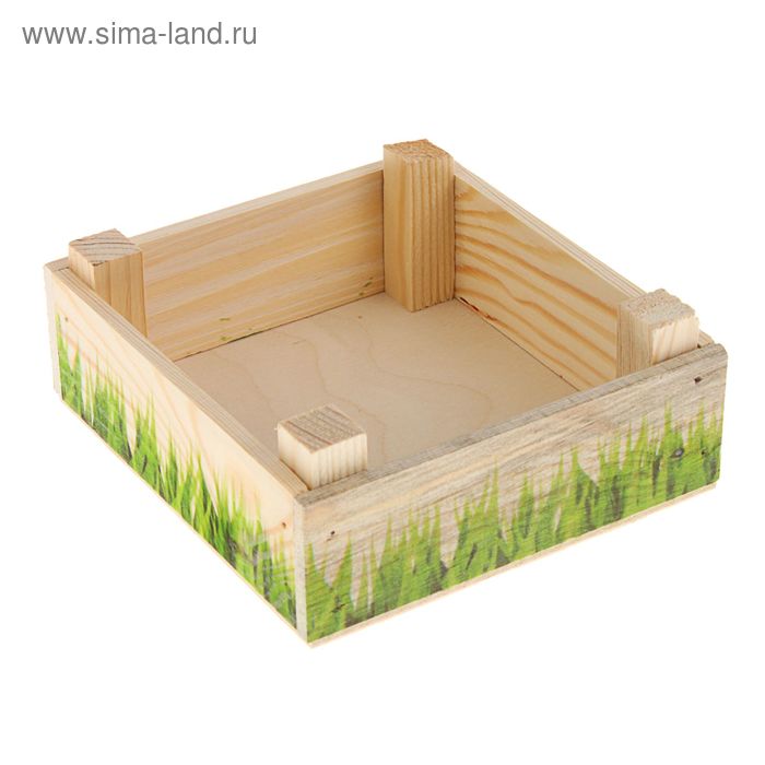 Ящик мини "Трава", 13 х 13 х 5 см - Фото 1