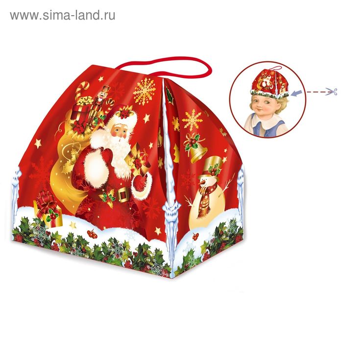 Подарочная коробка "С новым годом", шапка-невидимка, красный, сборная, 21,5 х 11 х 19 см - Фото 1