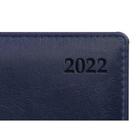 Ежедневник датированный 2022 г А5 Letts GLOBAL DELUXE, натуральная кожа, белый блок, серебряный срез, синий - Фото 6