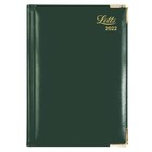 Ежедневник датированный 2022 г А5 Letts LEXICON, искусственная кожа, золотой срез, металлические уголки, белый блок, зелёный - Фото 1