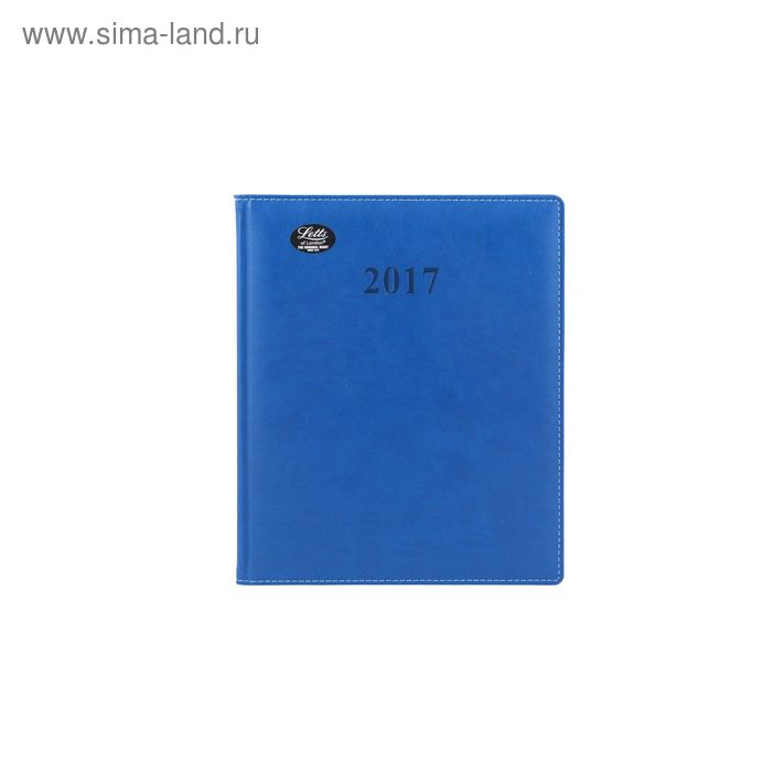 Еженедельник датированный 2019 г А4 Letts SAVILE искусственная кожа, белый блок, контрастная отстрочка, синий - Фото 1