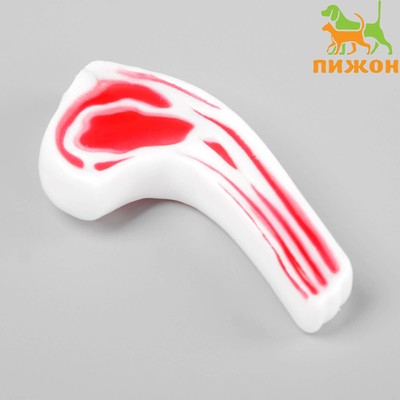 Пищащая игрушка для собак «Мясо на косточке», 13 см, цвет МИКС