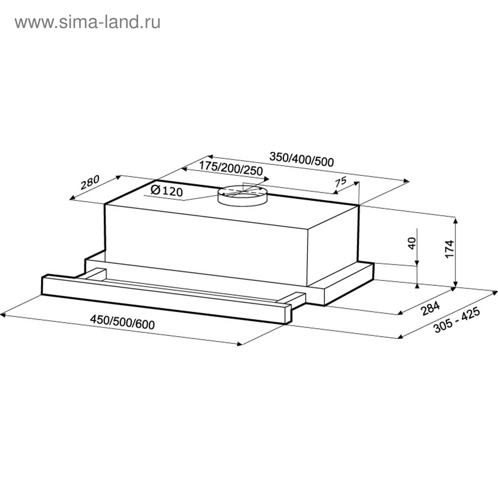 Вытяжка для кухни крона камилла 600 2