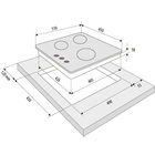 Варочная поверхность Fornelli PGA 45 FIERO WH, газовая, 3 конфорки, WOK-адаптер, 45 см, белая 167477 - Фото 2