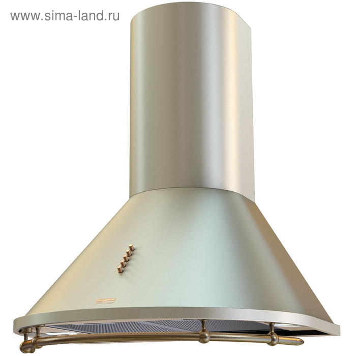 Вытяжка KRONA Nikol 600 push button, 570 м3/ч, 3 скорости, с рейлингом, 60 см,бежевая - Фото 1