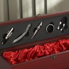 Набор для вина Доляна, 6 предметов: кейс для бутылки, каплеуловитель, штопор, пробка, кольцо, нож для фольги - Фото 4