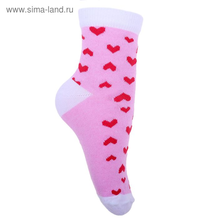 Носки детские 3с12, размер  22(20-22), цвет розовый/белый - Фото 1
