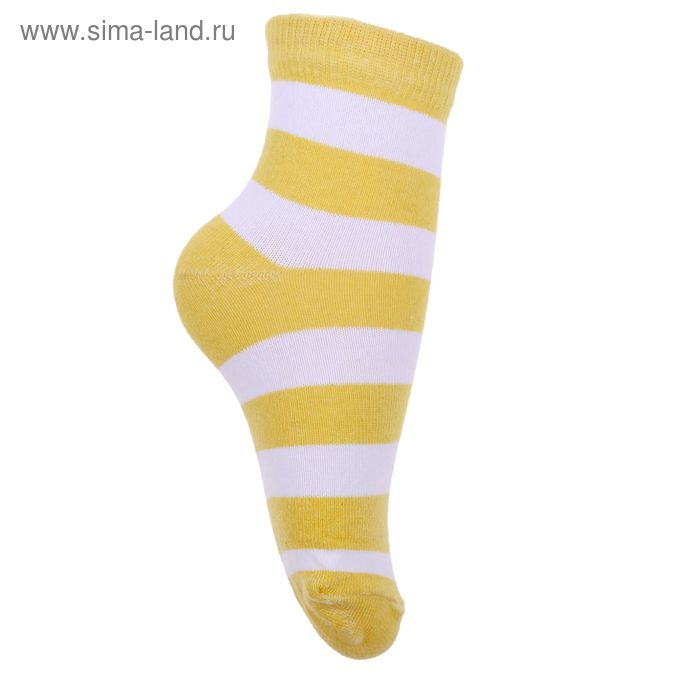 Носки детские 3с13, размер  16(14-16), цвет белый/желтый - Фото 1