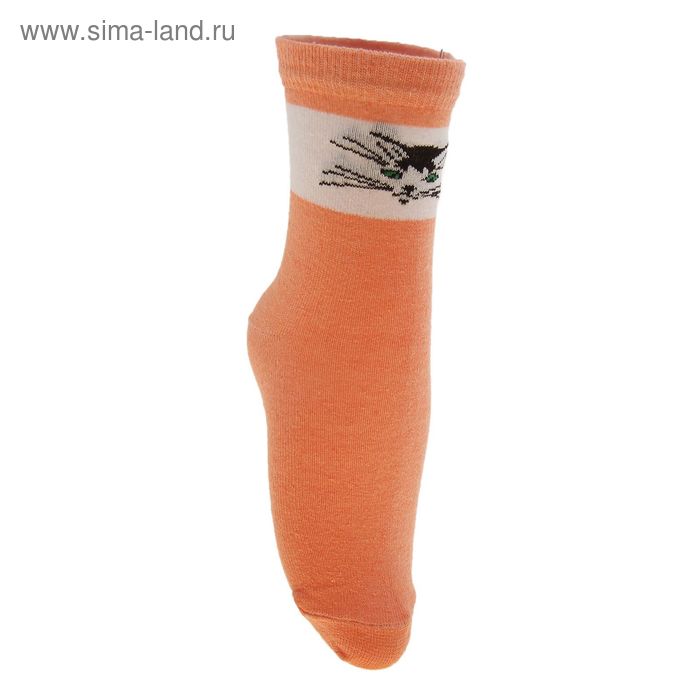 Носки детские 3с14, размер  16(14-16), цвет бело-оранжевый - Фото 1