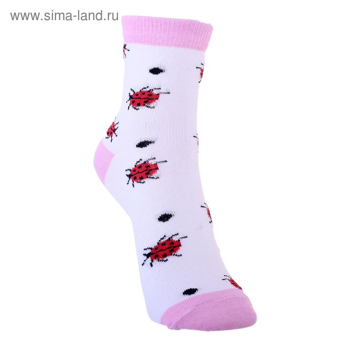 Носки детские 3с12, размер  16(14-16), цвет бело-розовый - Фото 1