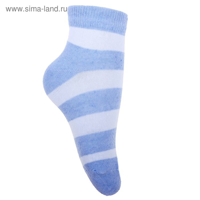 Носки детские 3с13, размер  16(14-16), цвет полоса белый/голубой - Фото 1